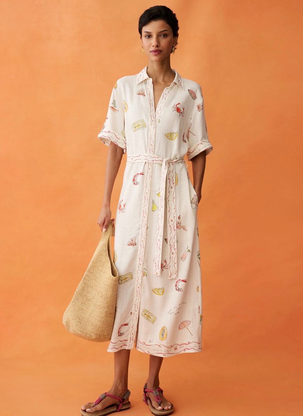 New few Moda ANAYA Arlo Dress linen blend dress sz M $222
